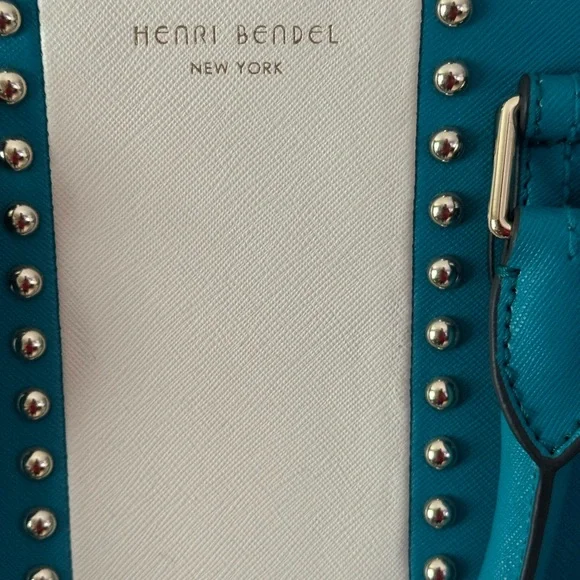 Henri Bendel Navy and Teal Satchel - Picture 2 of 6